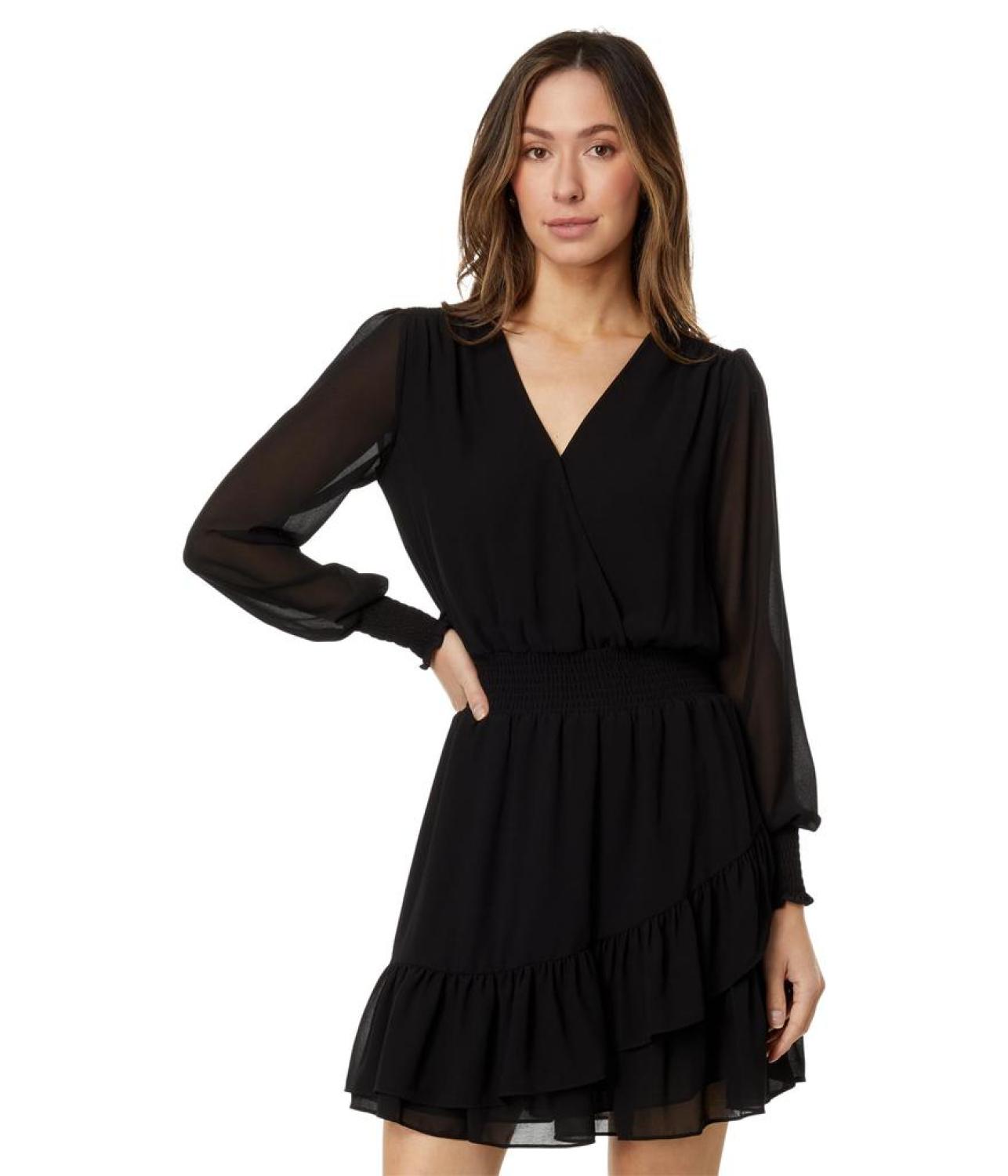 Petite ruffle clearance wrap dress