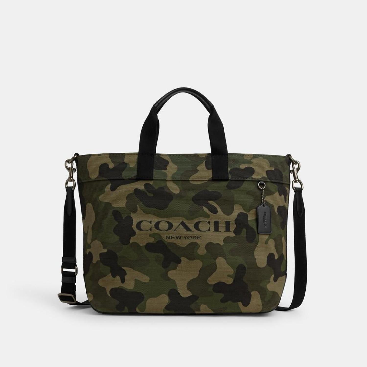 Coach graham tote with camo print hot sale