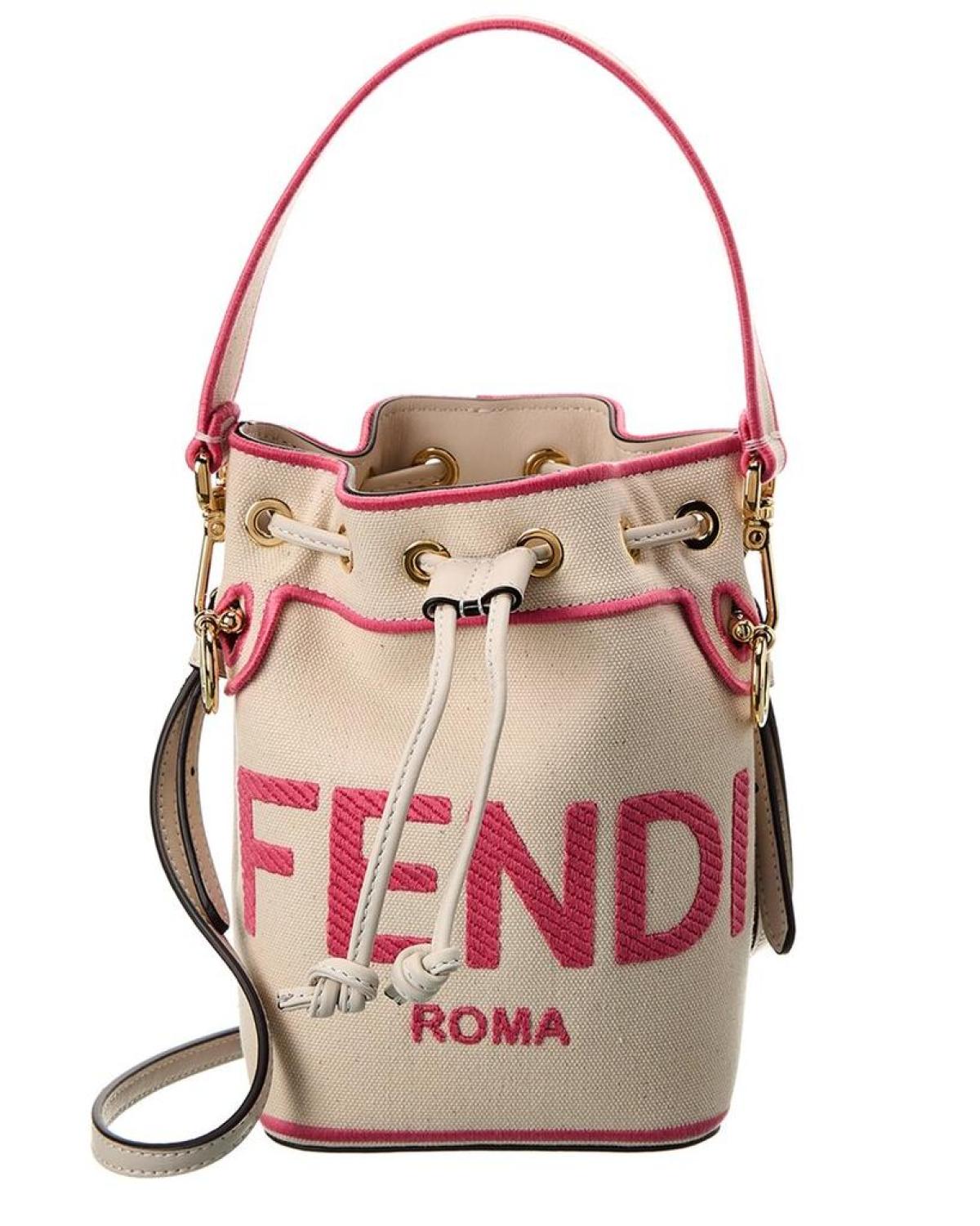 Fendi Mon Tresor Mini Canvas Kuban FF Bucket Bag