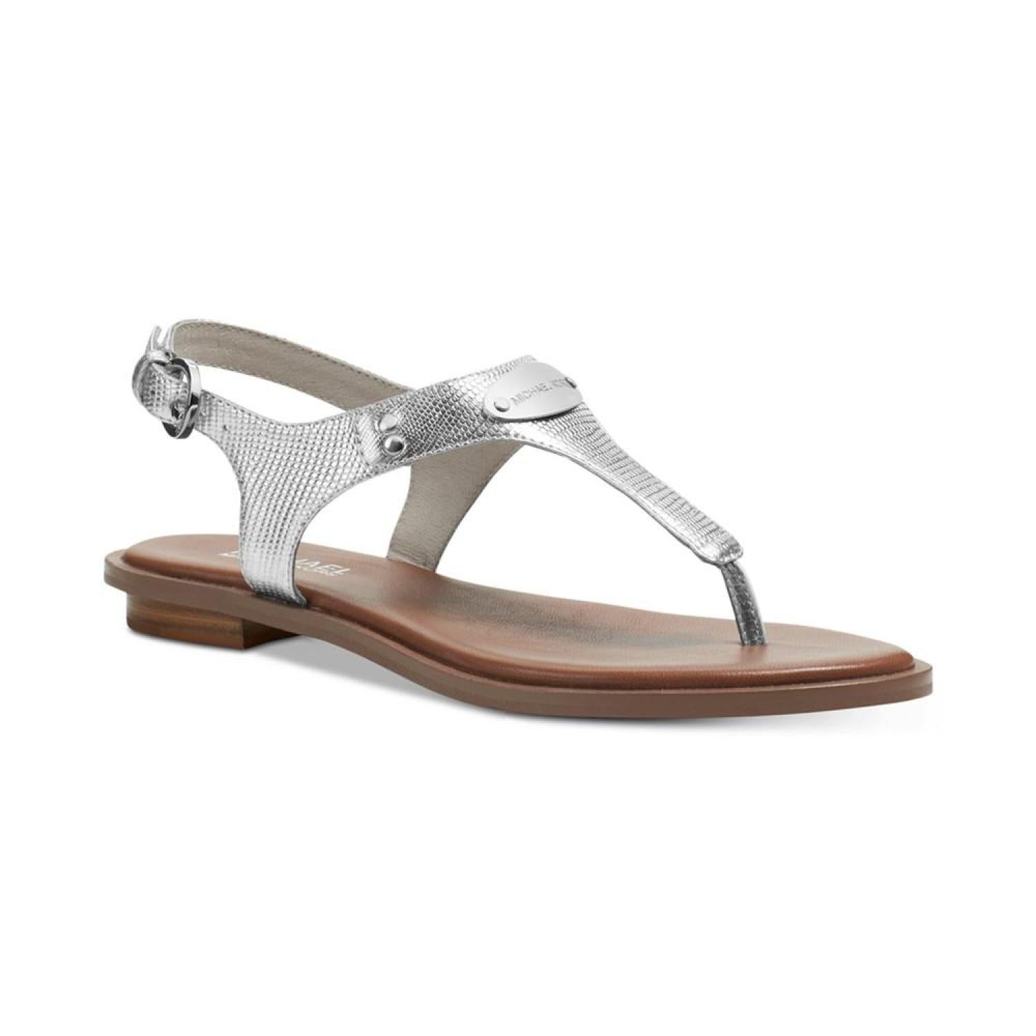 Women s MK Plate Flat Thong Sandals