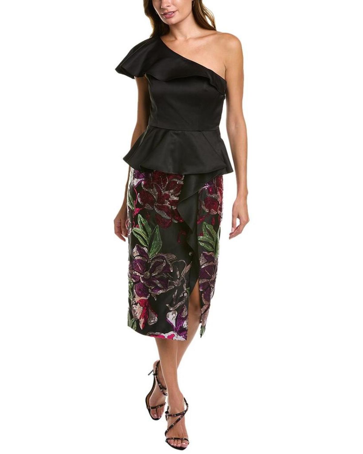 Marchesa notte sale peplum dress