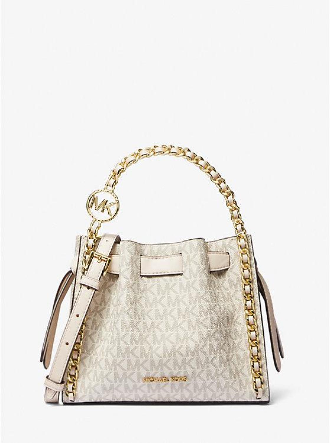 Mina Small Signature Logo Chain Crossbody Bag