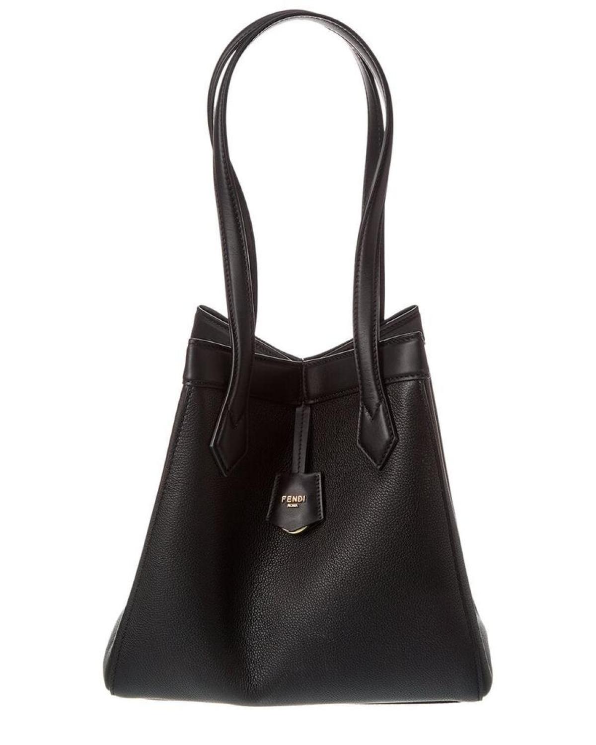 Fendi black best sale leather tote