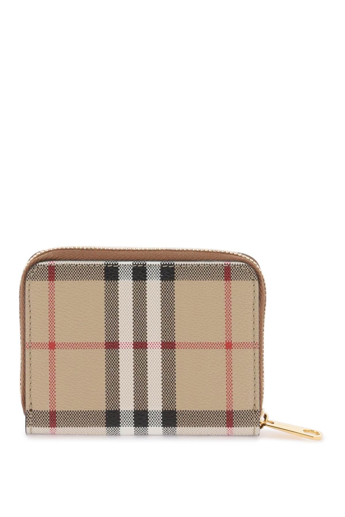 Burberry zip around check wallet