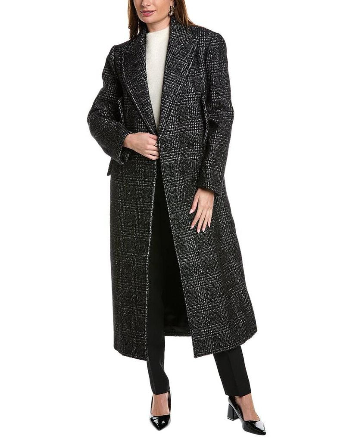 Michael kors wool 2025 blend officer's coat