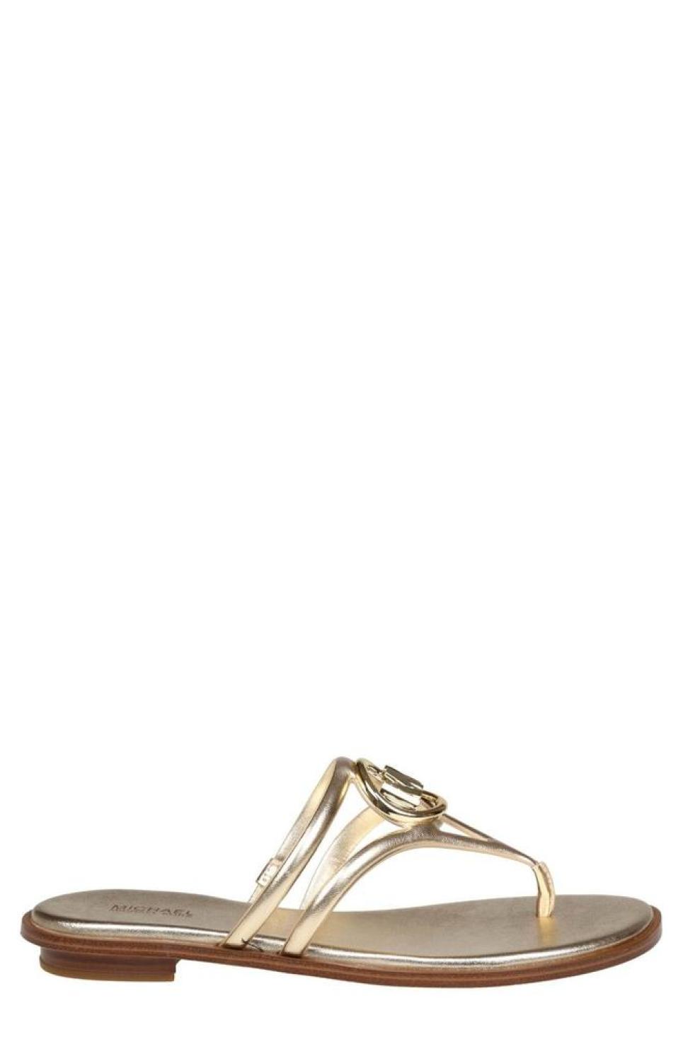 Michael kors discount logo plaque sandal