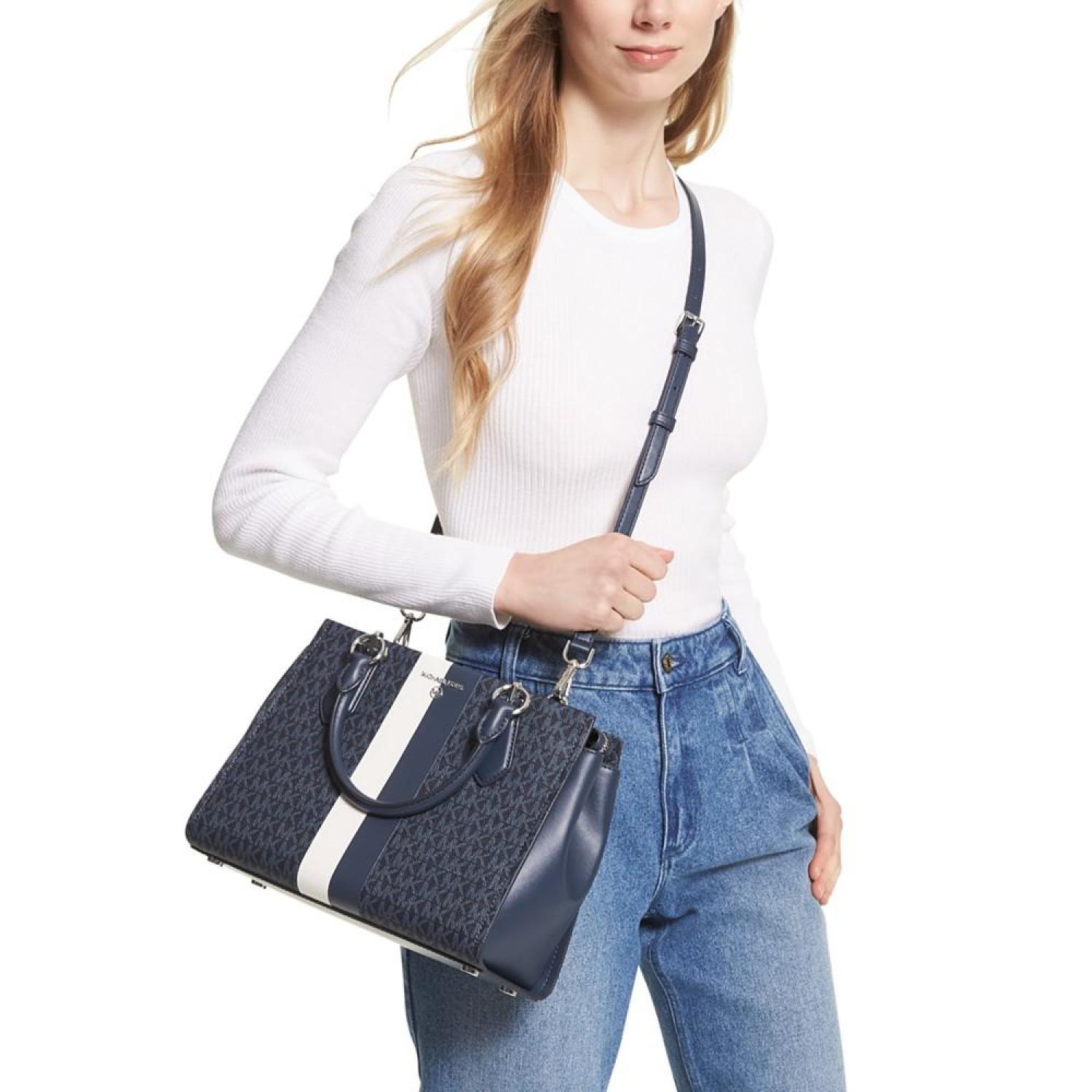 Michael Kors Marilyn Medium Top Zip Tote One Size, Chambray, One Size:  : Fashion
