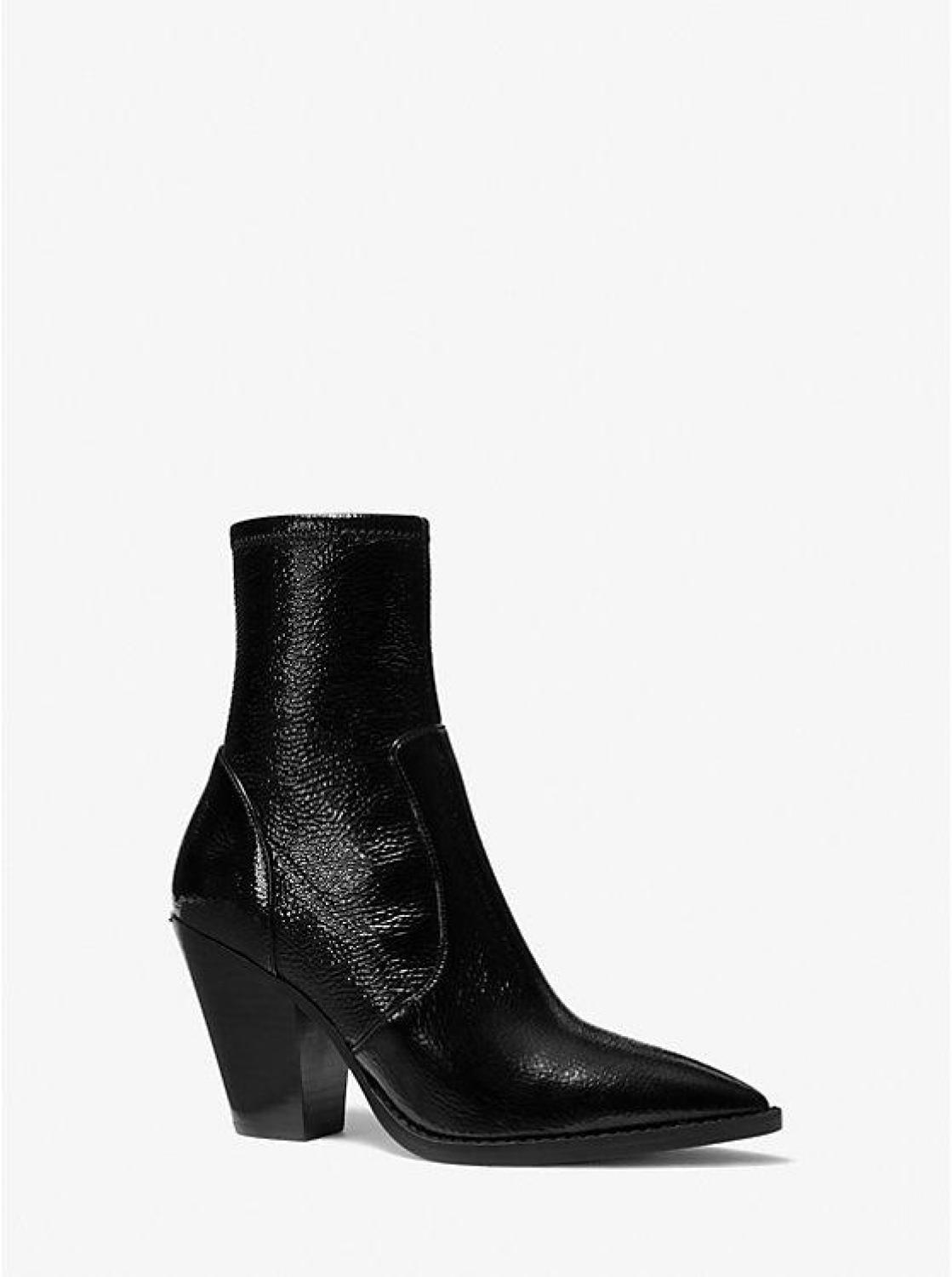 Crackled Faux Patent Leather Boot