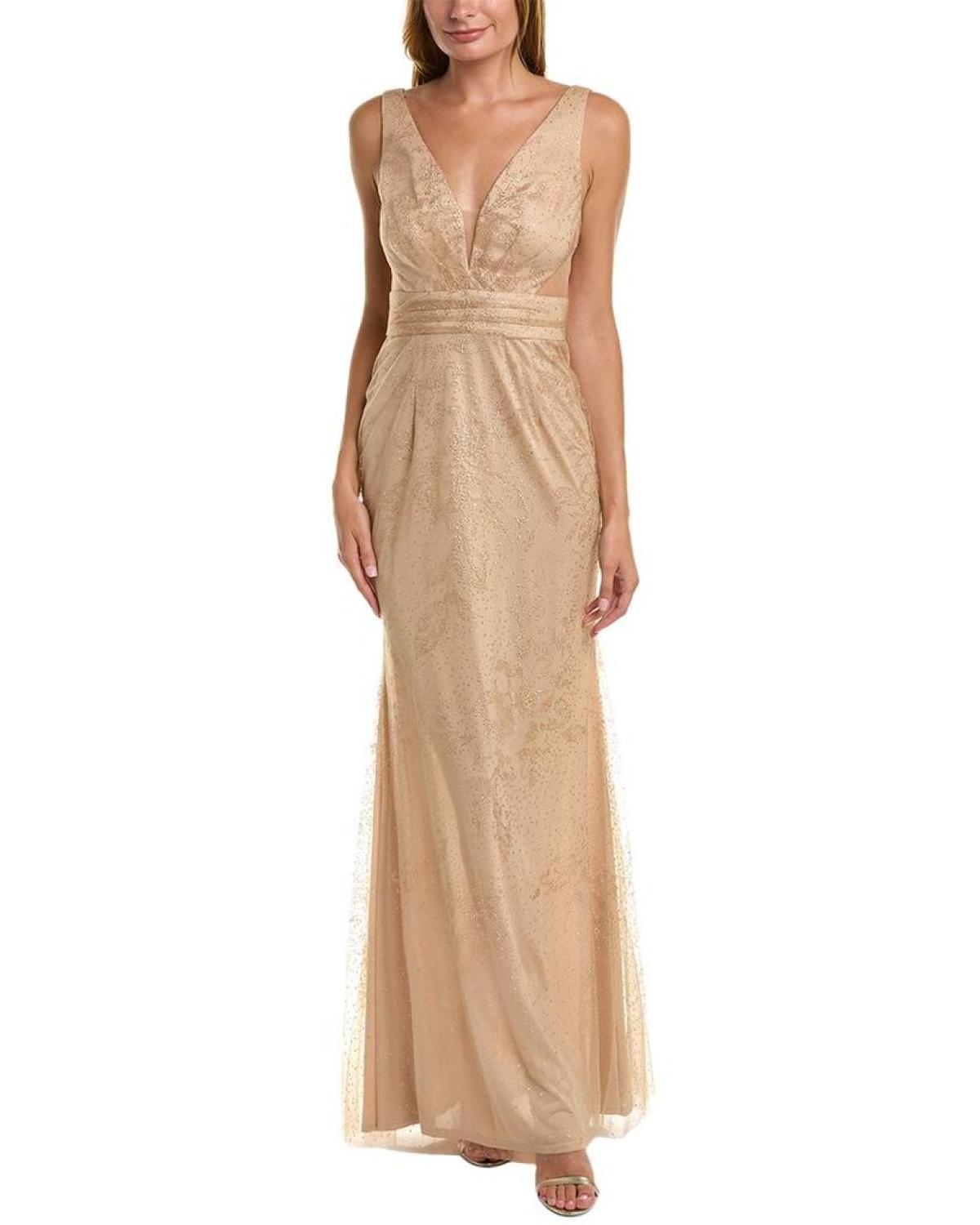 Marchesa notte v outlet neck tulle glitter gown