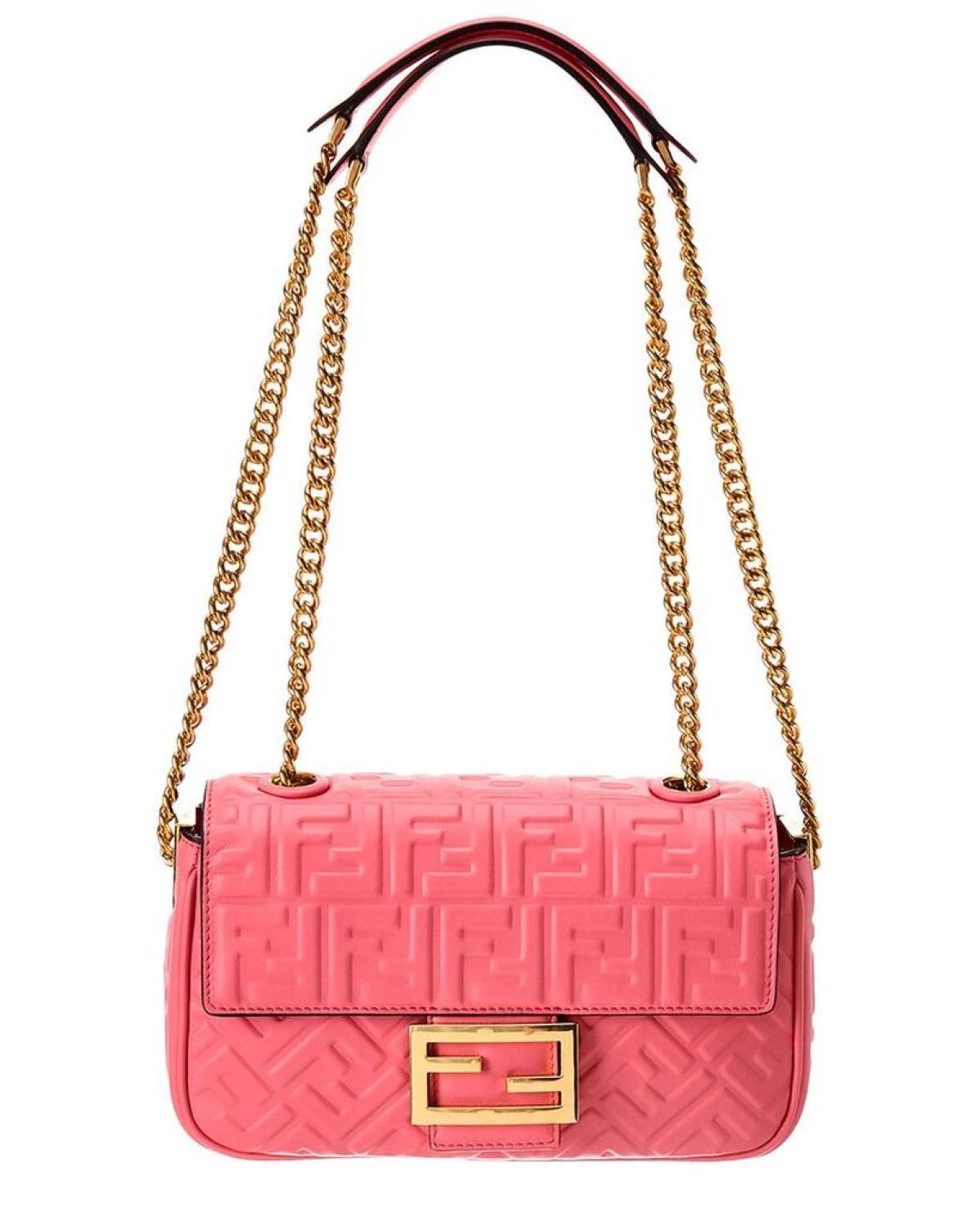 Fendi ff cheap leather shoulder bag