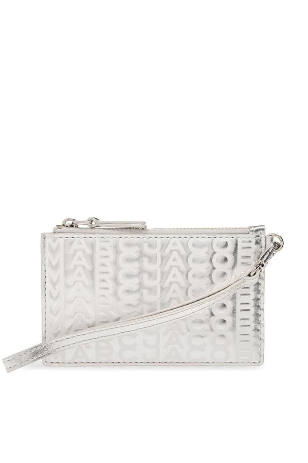 Marc Jacobs The Monogram Metallic Top Zip Wristlet Wallet