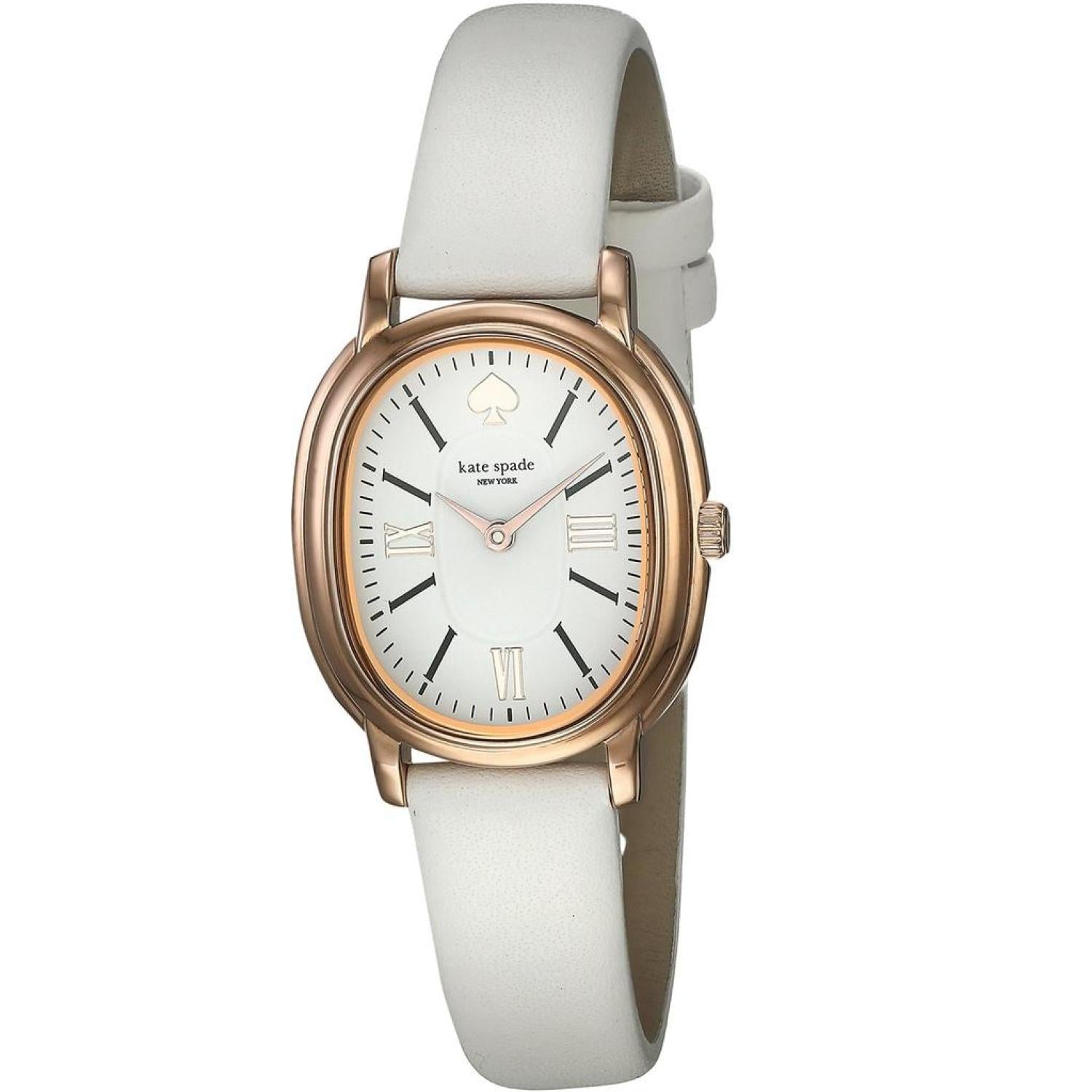 kate spade new york metro three-hand grey leather watch - KSW9007