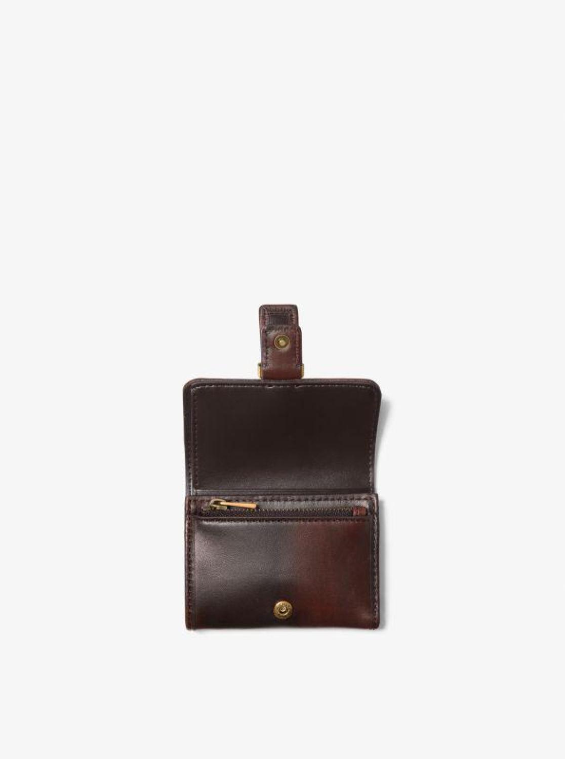 Colby Small Burnished Leather Tri-Fold Wallet