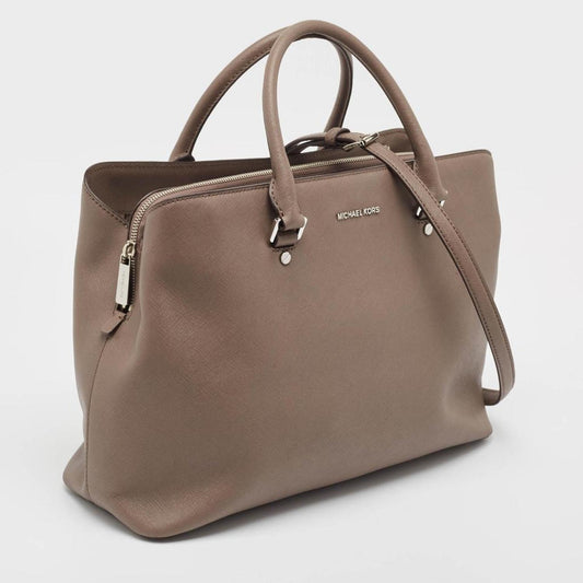 Michael Kors Grey Leather Savannah Tote