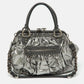 Marc Jacobs Silver Coated Canvas And Leather Stam Bag