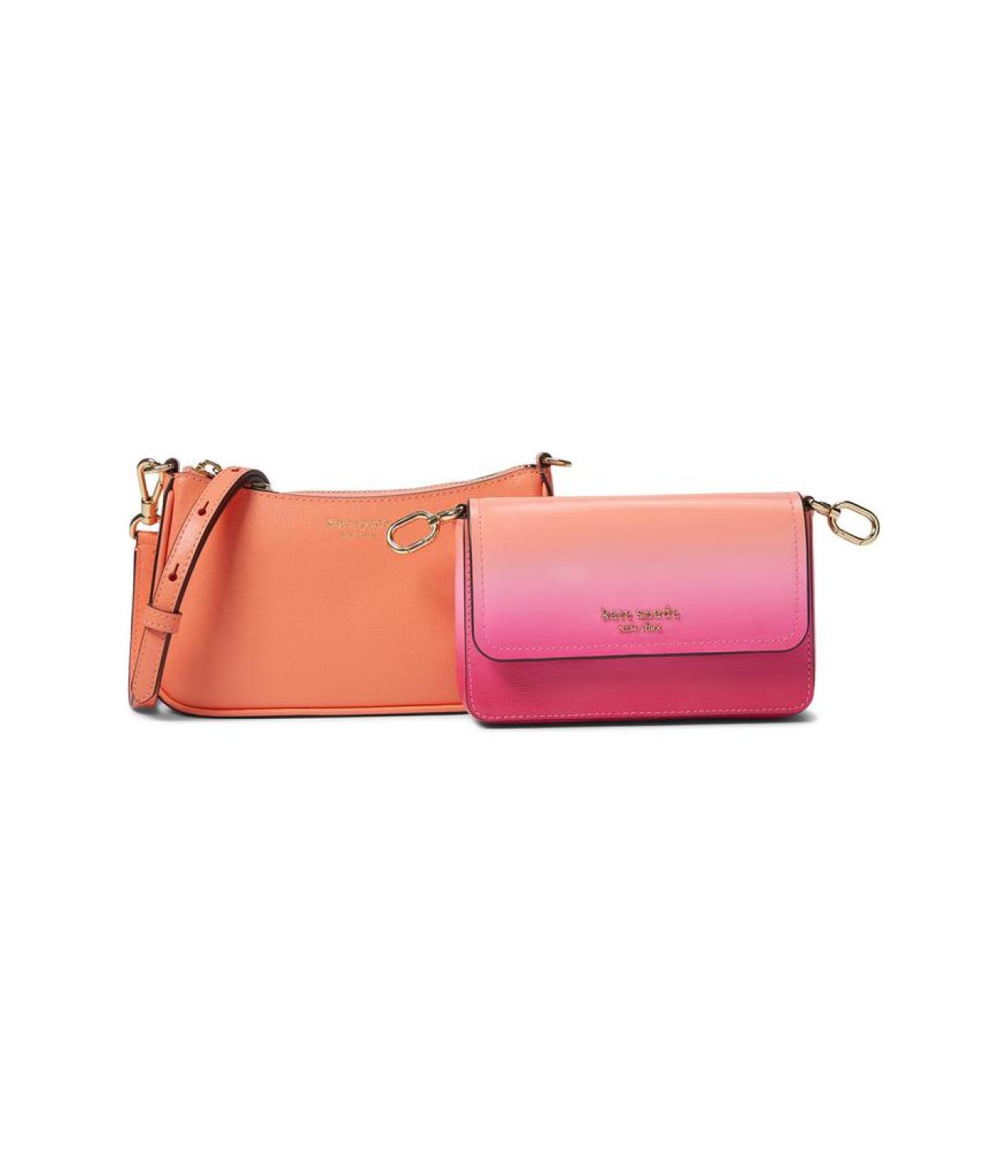 Double Up Ombre Saffiano Leather Double -Up Crossbody