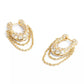 Faux Stone Signature Pavé C Chain Hoop Earrings