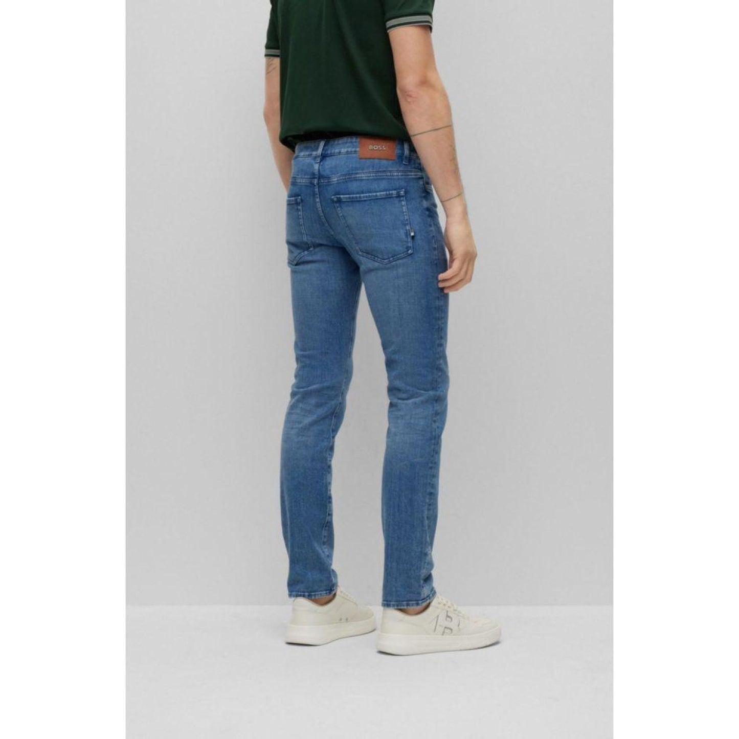 Slim-fit jeans in blue Italian denim