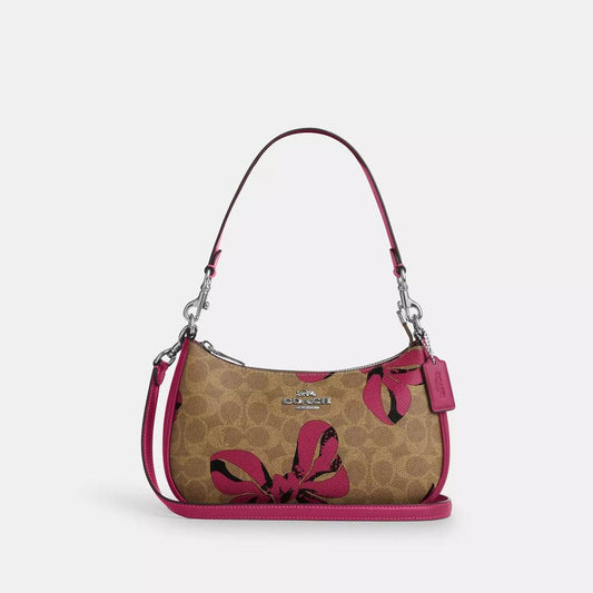 Teri Shoulder Bag In Signature Canvas With Bow Print