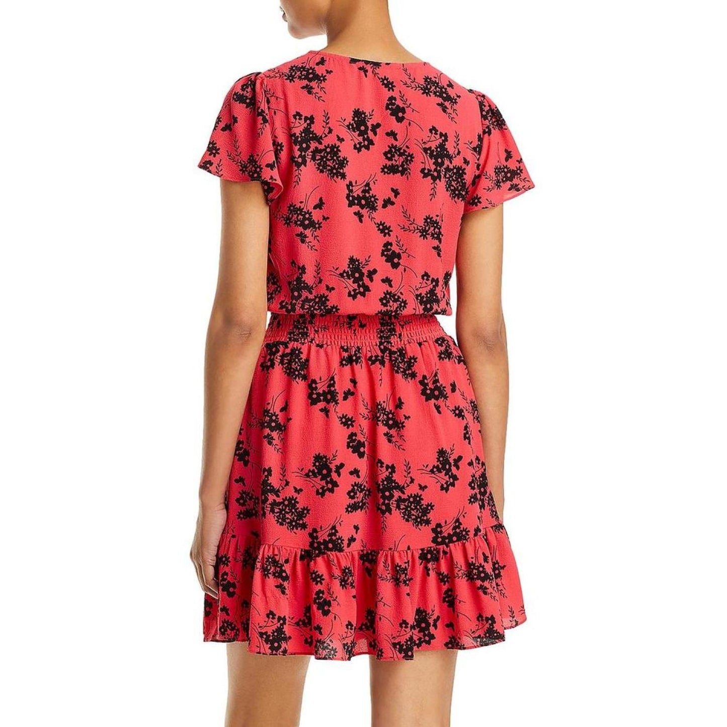 Womens Ruffled Short Fit & Flare Dress