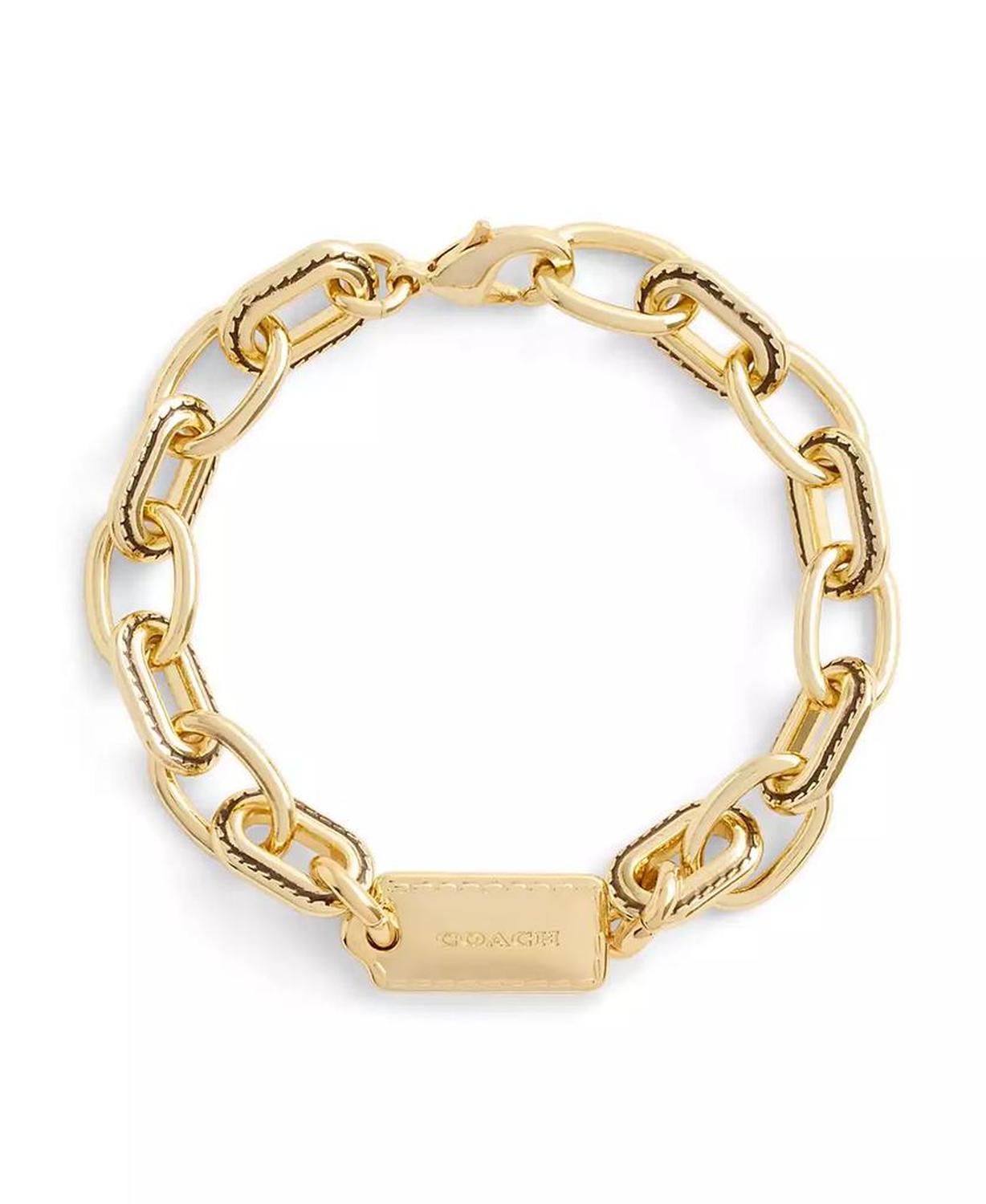 Gold-Tone Signature Stitched Chain Link Bracelet