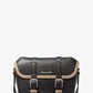 Cooper Travel Pebbled Leather and Signature Logo Flap Messenger Bag