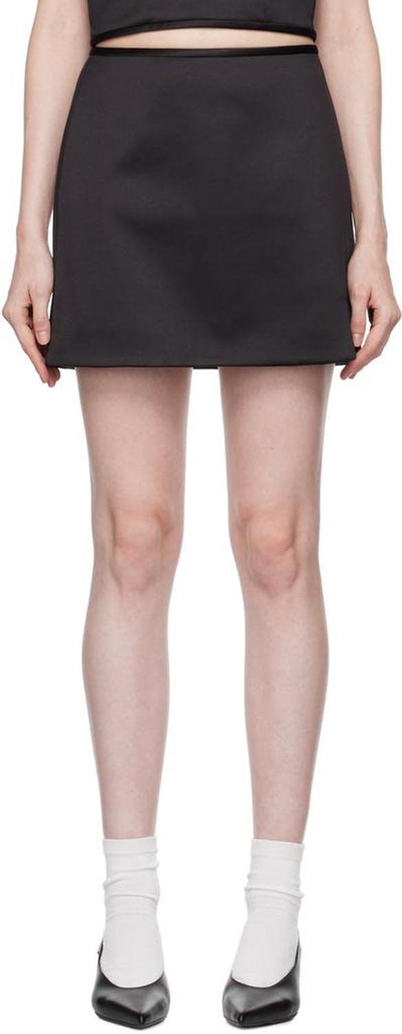 Black 'The Duchess Satin' Miniskirt