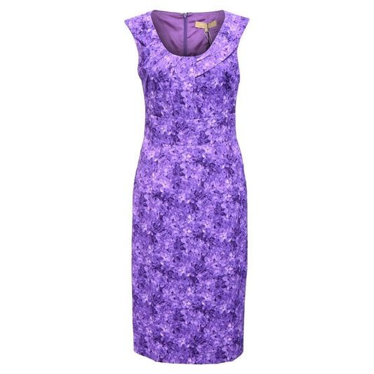 Floral Print Dress in Purple Rayon