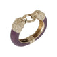 Chanel Lion Head Purple Enamel Gold Tone Cuff Bracelet