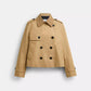 Short Trench Coat With Signature Collar