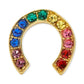 Gold-Tone Multicolor Pavé Horseshoe & Clover Mismatch Stud Earrings