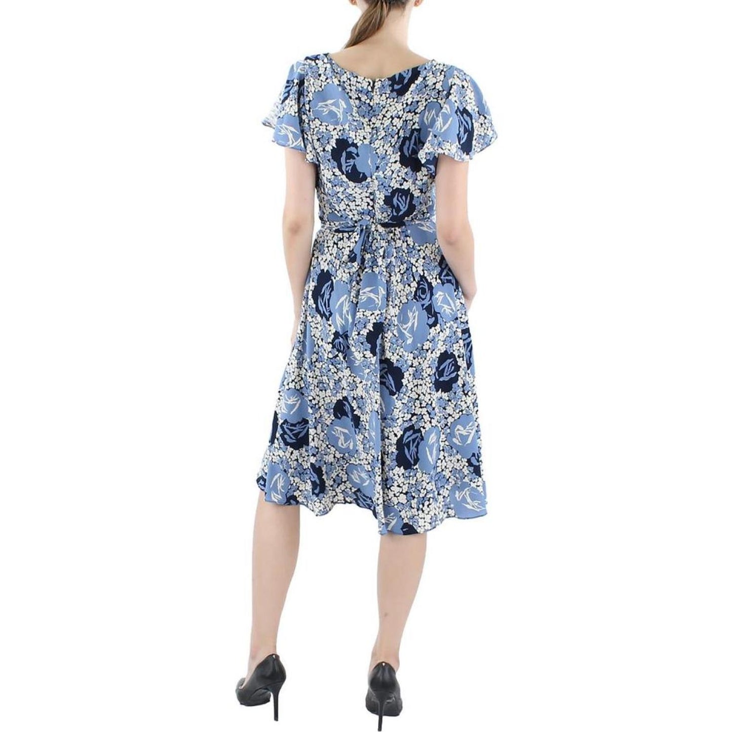 Womens Midi Keyhole Neck Midi Dress