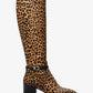 Ella Leopard Print Calf Hair Block Heel Boot