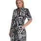 Plus Size Floral Tie Front Linen Shirtdress