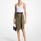 Cotton Blend Cargo Pencil Skirt