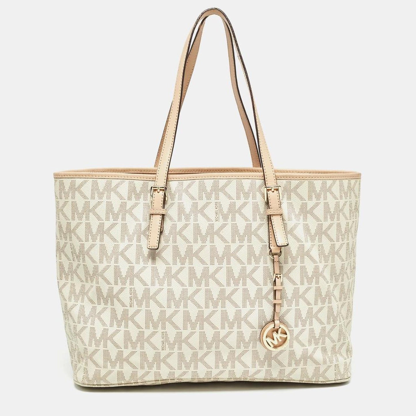 Michael Kors  Signature Coated Canvas And Leather Jet Set Tote