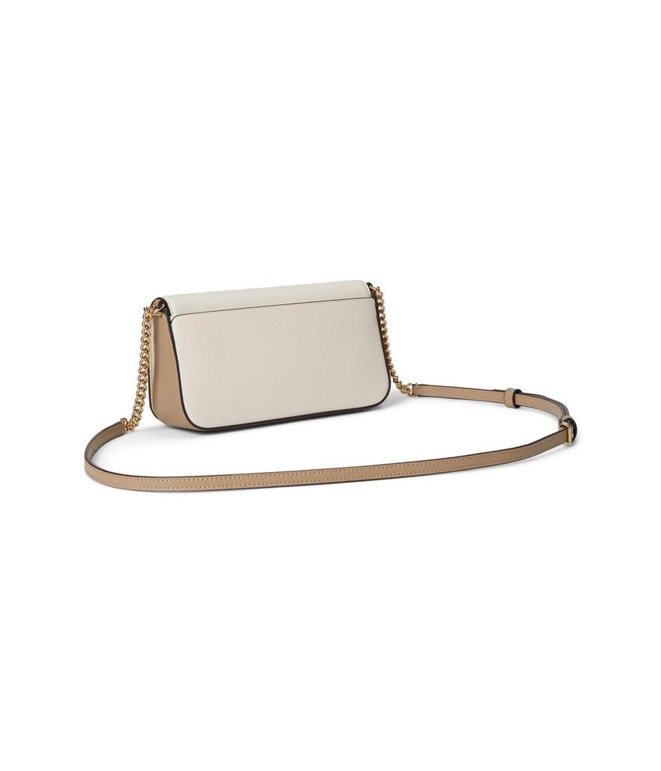 Devin Colorblocked Saffiano Leather Flap Chain Wallet