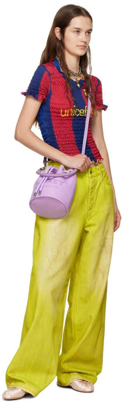 Purple 'The Leather Bucket' Bag