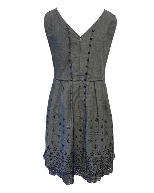 Marc Jacobs Sleeveless Flower Dress in Grey Polyester