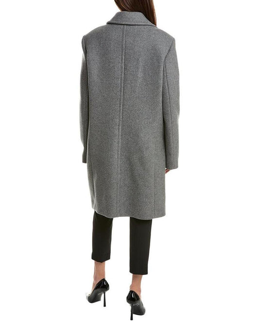 Michael Kors Collection Reefer Slit Sleeve Wool Coat