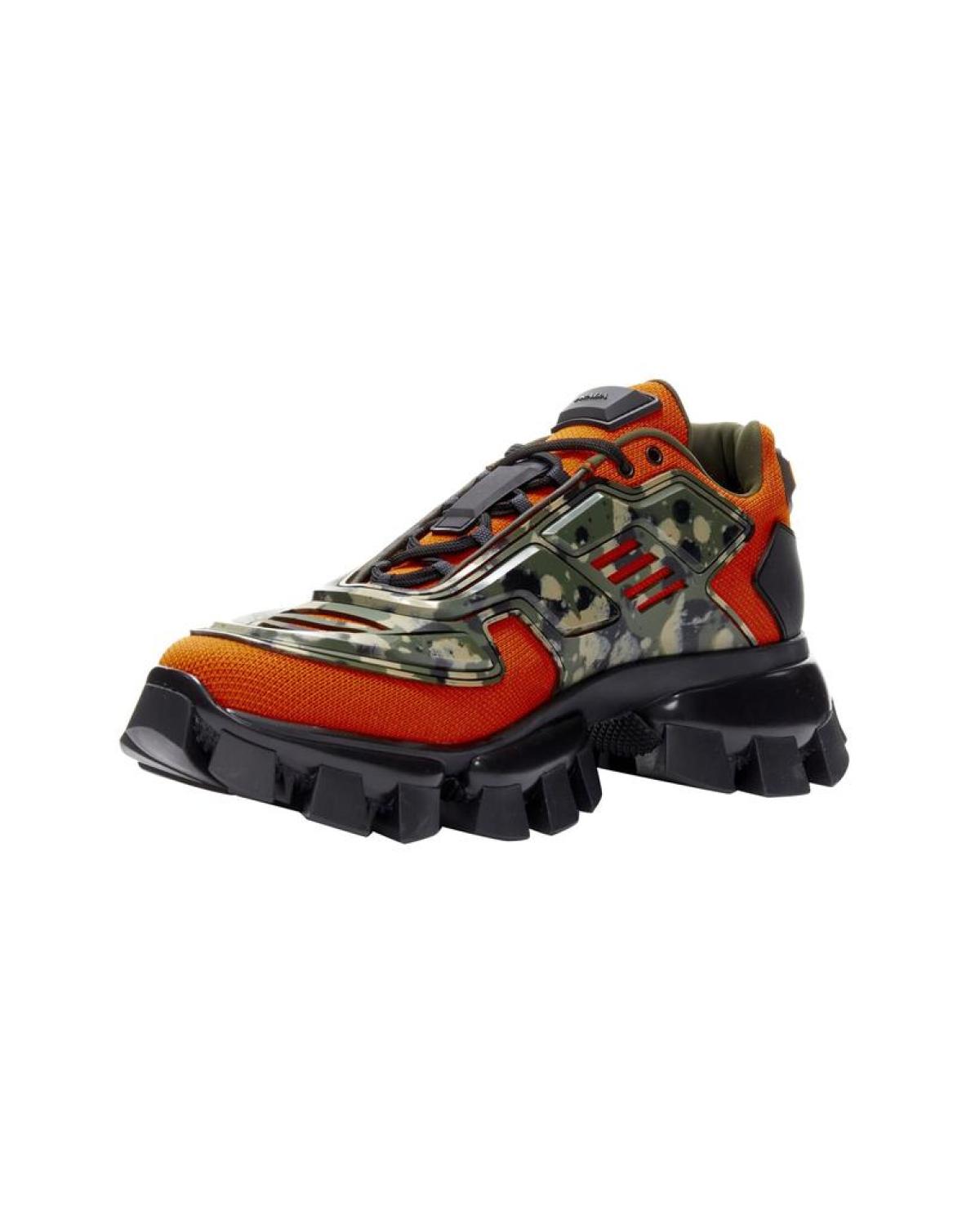 rare PRADA Cloudbust Thunder Runway orange green camo sneaker