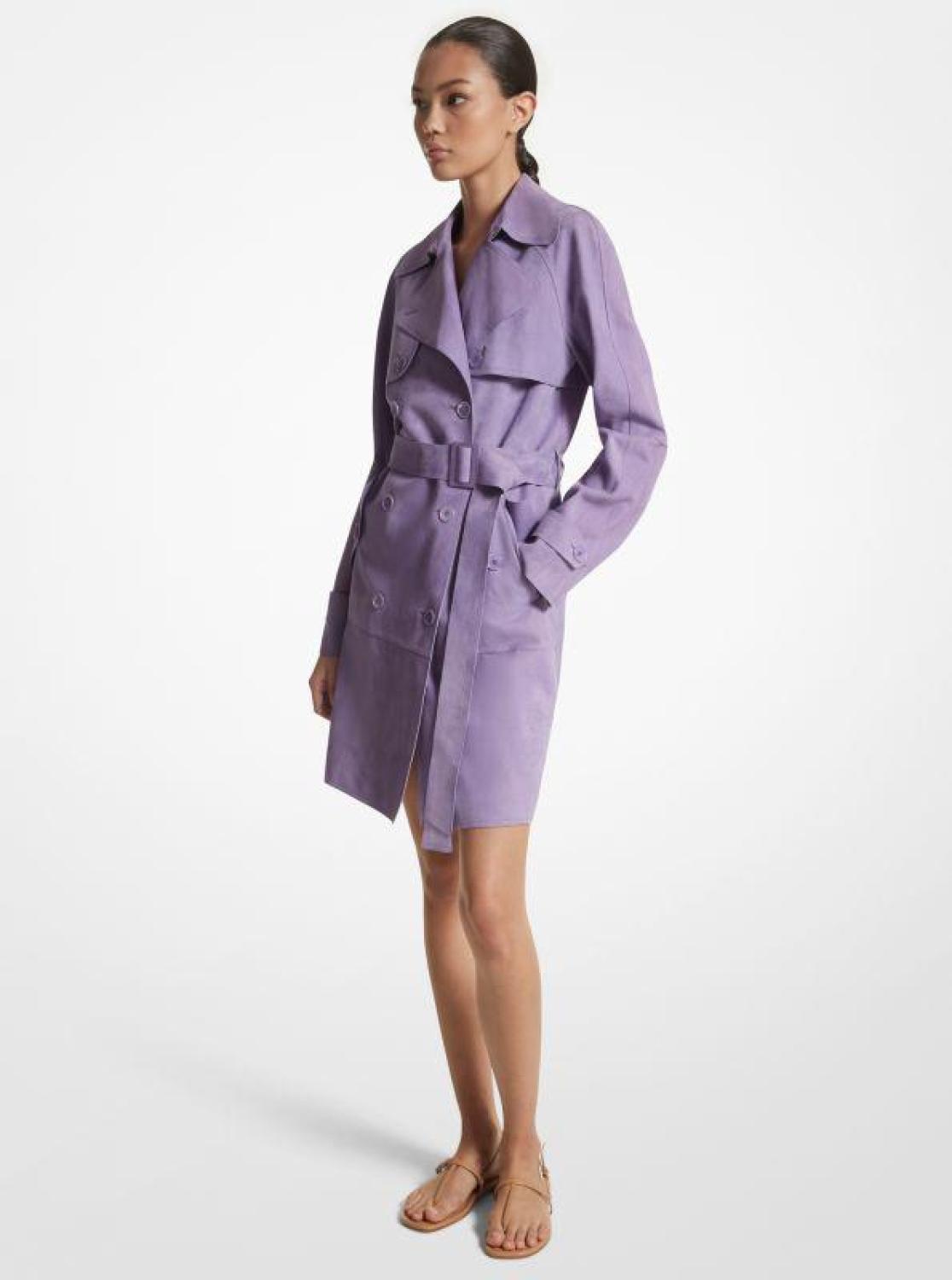 Bonded Suede Trench Coat