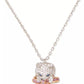 Two-Tone Pavé & Stone Pawlina Mini Pendant Necklace, 16" + 3" extender