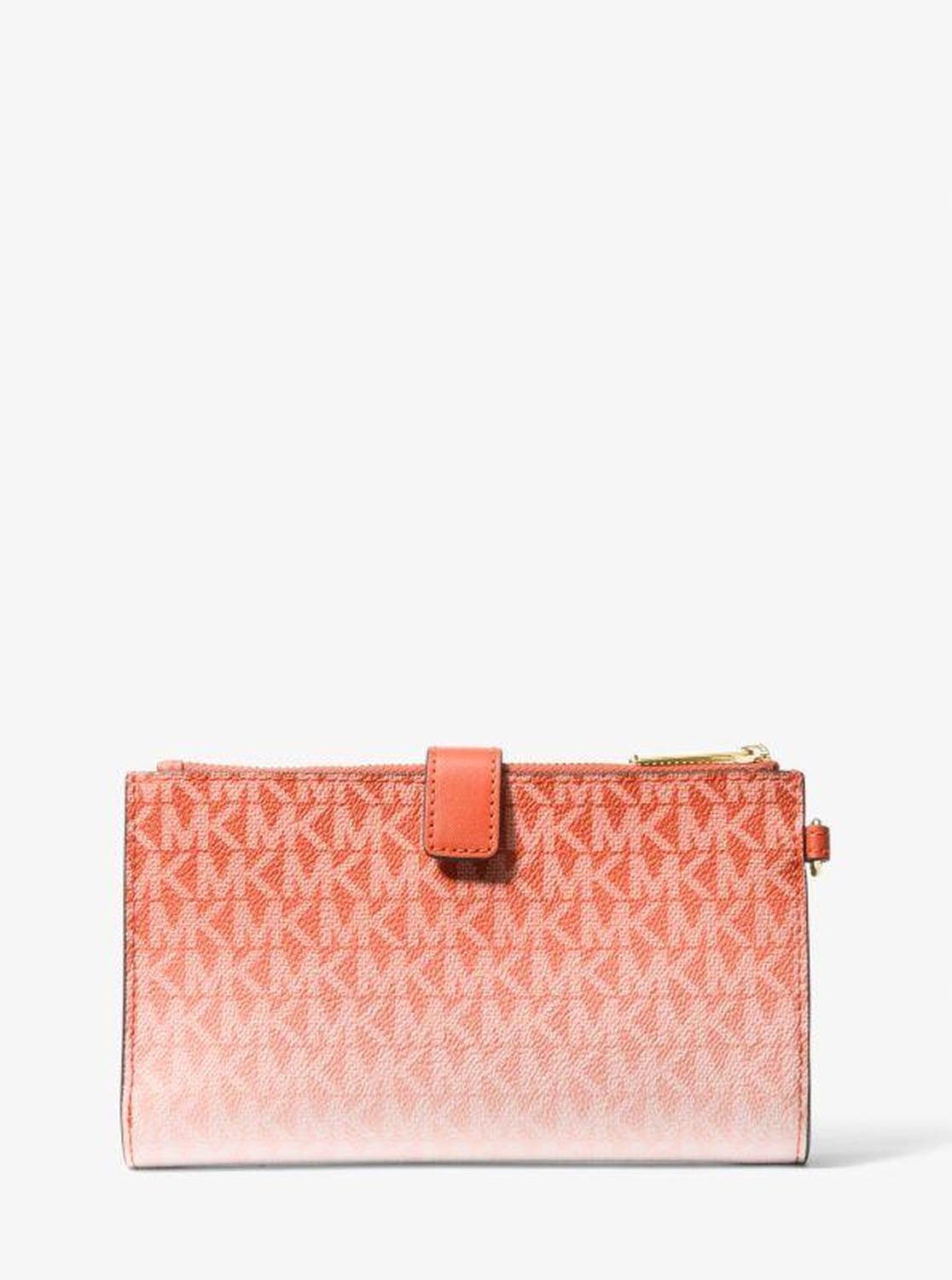 Jet Set Large Ombré Signature Logo Wristlet