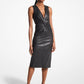 Leather Twist Front Sheath Dress