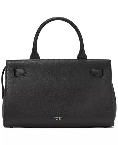 Deco Pebbled Leather Satchel Bag