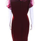 Max Mara Womens Organza Ruffle Sleeveless Sheath Dress Maroon