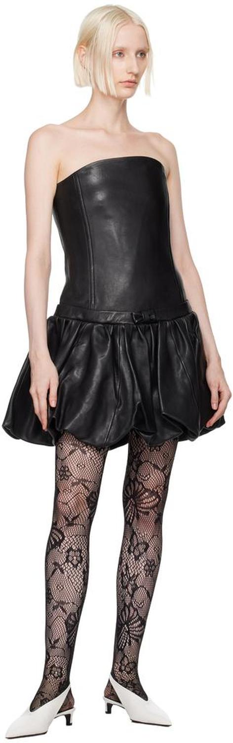 Black 'The Bubble' Leather Minidress