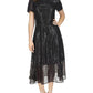 Womens Sequined Stripe Midi Dress