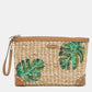 Tan Wicker Malibu Wristlet Zip Pouch